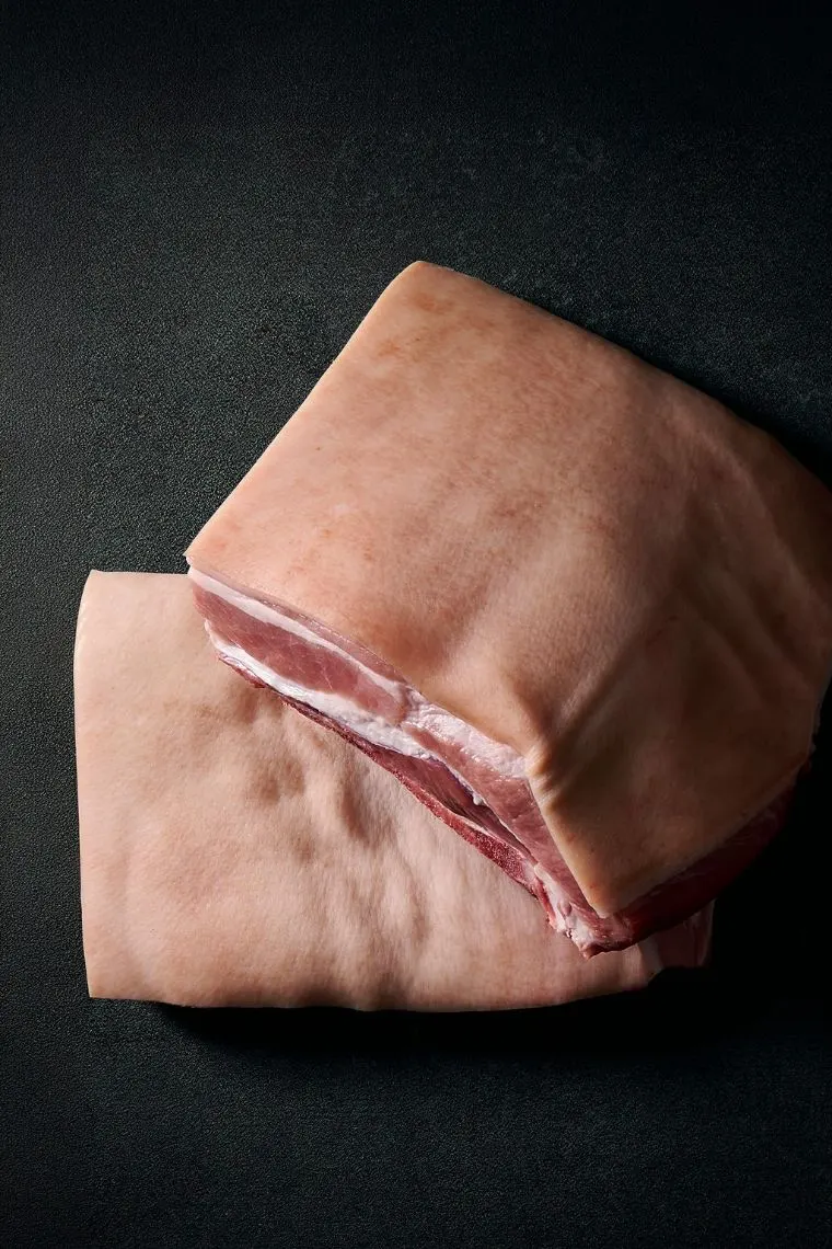 Pork belly with crackling score